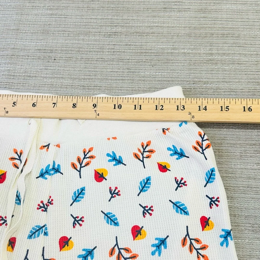 ALDI GEAR Ladies Pajamas Small Fall Edition Waffle‎ Knit white floral